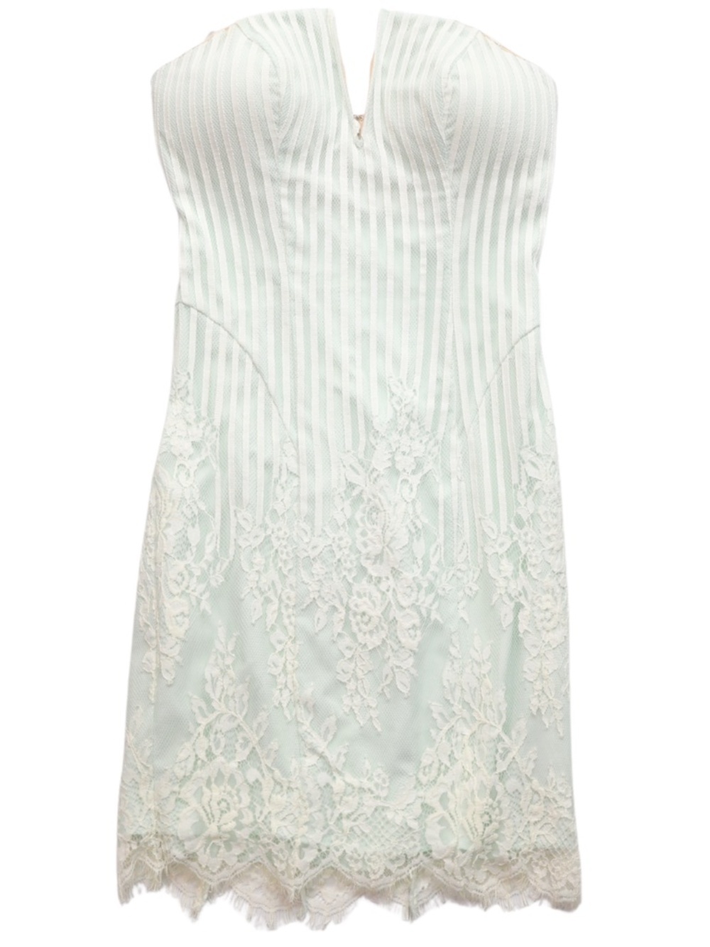 GUESS Mint Green Lace Dress Size 2 Floral V-Neck Fit & Flare